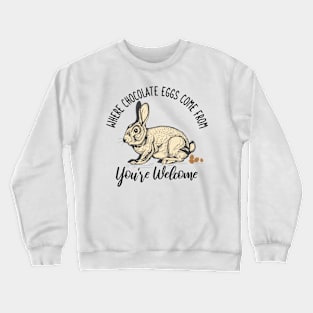 Where Chocolate Eggs Come From Easter Potty Poop Crewneck Sweatshirt